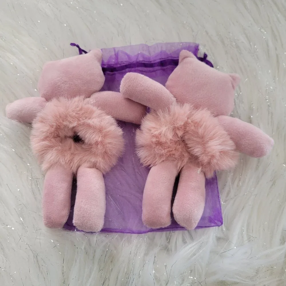Set of 2 Plush Cat Scrunchies